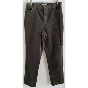Valerie Stevens Casual Petites Corduroy Pants Women's Green 12P Cotton